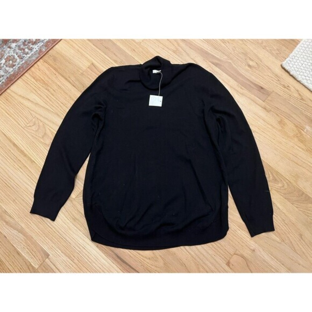 ST. 1946 Womens Black Turtleneck Sweater Long Sleeve Hem Size‎ Medium NWT